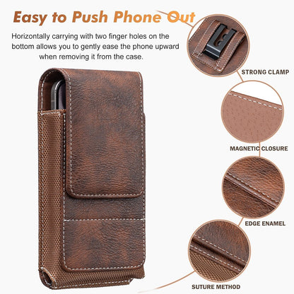 Vexo Phone Pouch | Multi-Pocket Leather Holster with Magnetic Closure 5