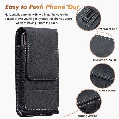 Vexo Phone Pouch | Multi-Pocket Leather Holster with Magnetic Closure 6