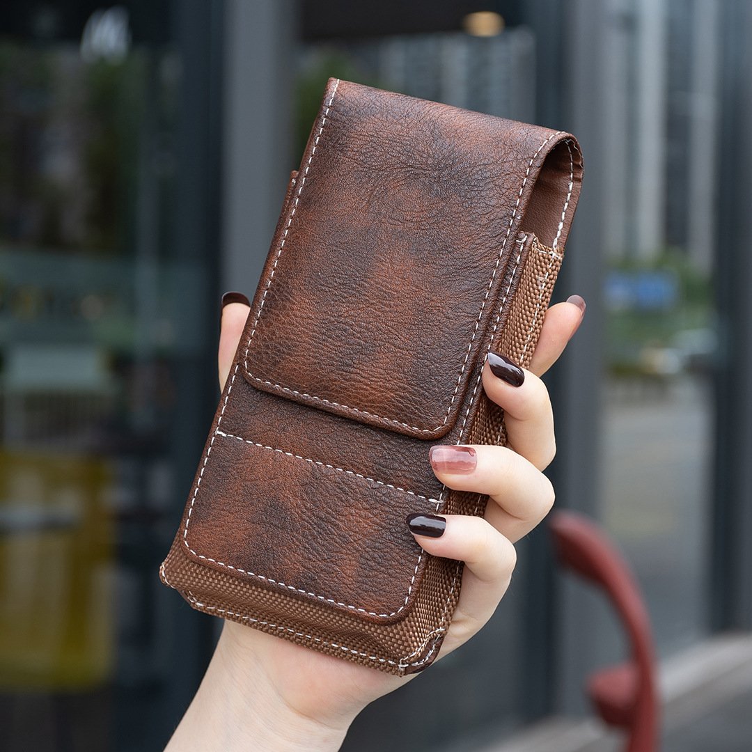 Vexo Phone Pouch | Multi-Pocket Leather Holster with Magnetic Closure 7