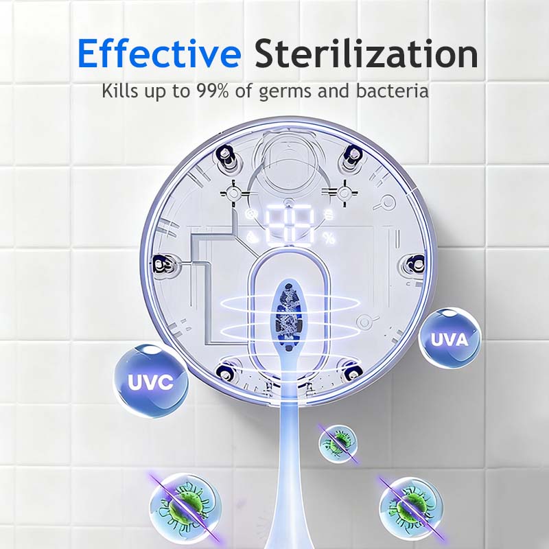 Viora UV Toothbrush Sanitizer | Wall-Mounted, Rechargeable Disinfectant Holder 2
