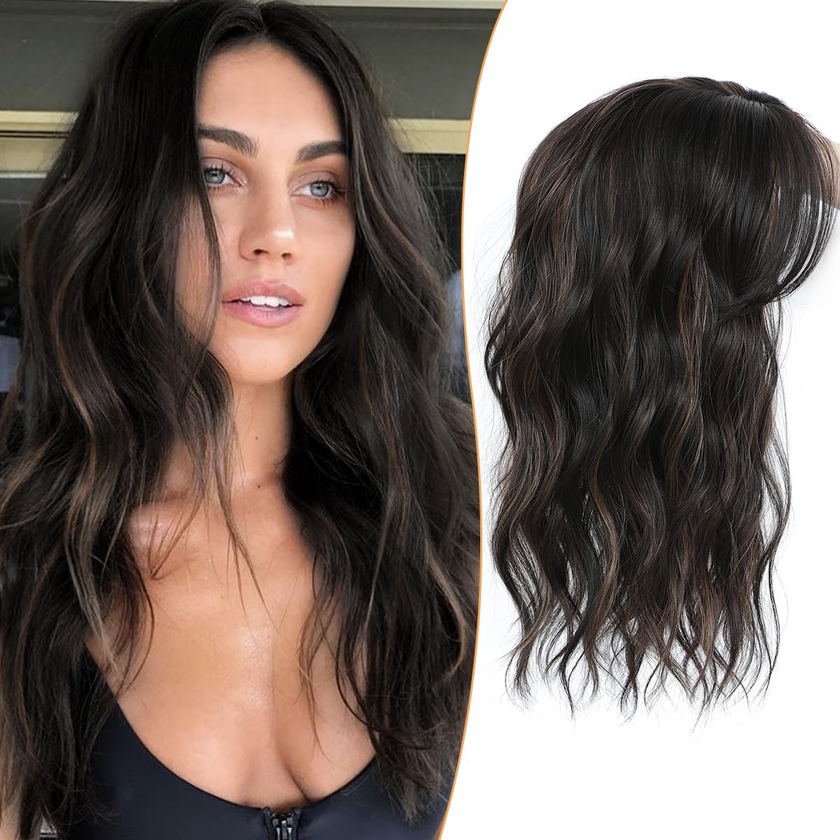 Viora Wavy Hair Topper | Seamless, Lightweight Volume Extension for Women 10