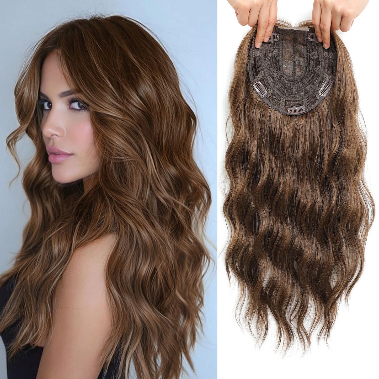 Viora Wavy Hair Topper | Seamless, Lightweight Volume Extension for Women 12