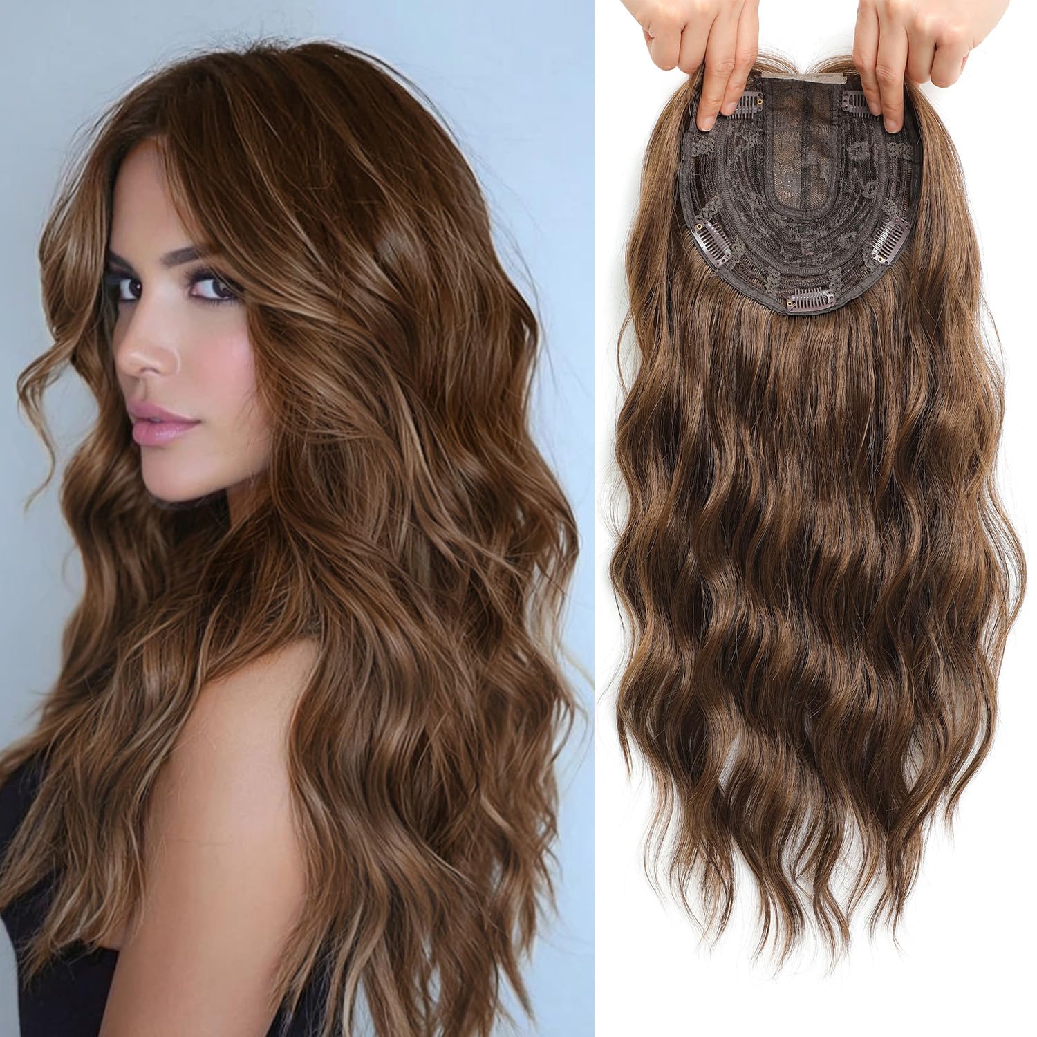 Viora Wavy Hair Topper | Seamless, Lightweight Volume Extension for Women 12