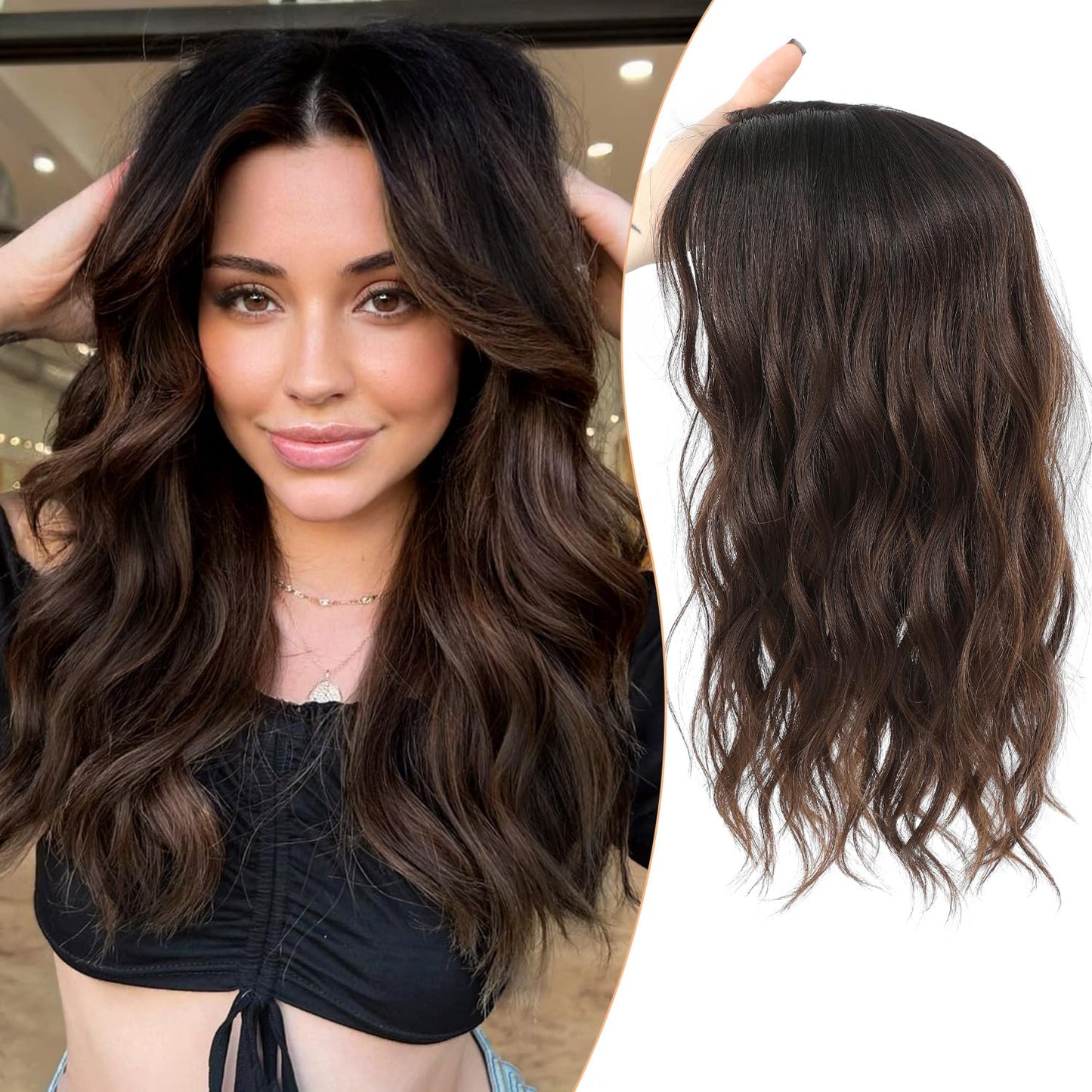 Viora Wavy Hair Topper | Seamless, Lightweight Volume Extension for Women 14