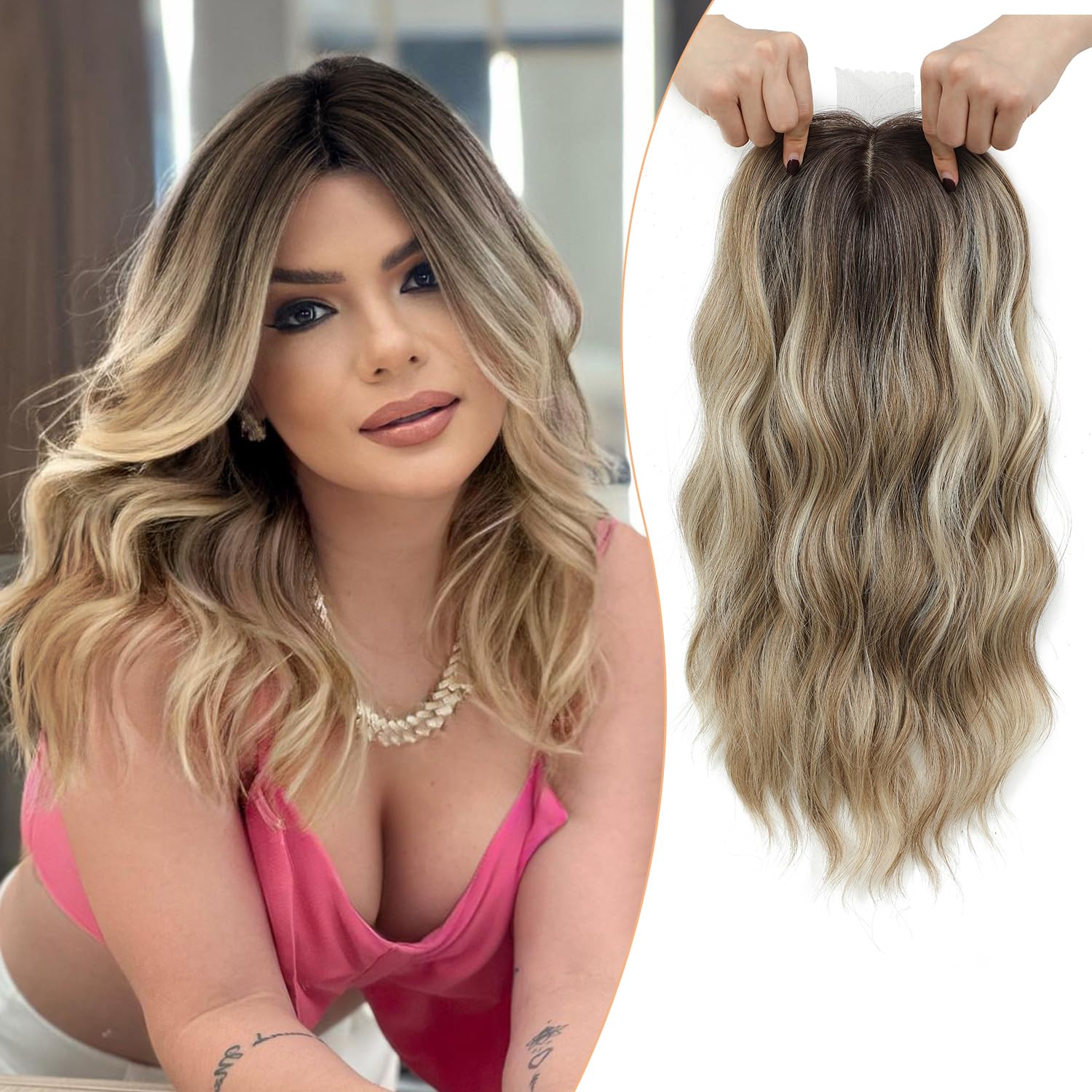 Viora Wavy Hair Topper | Seamless, Lightweight Volume Extension for Women 4