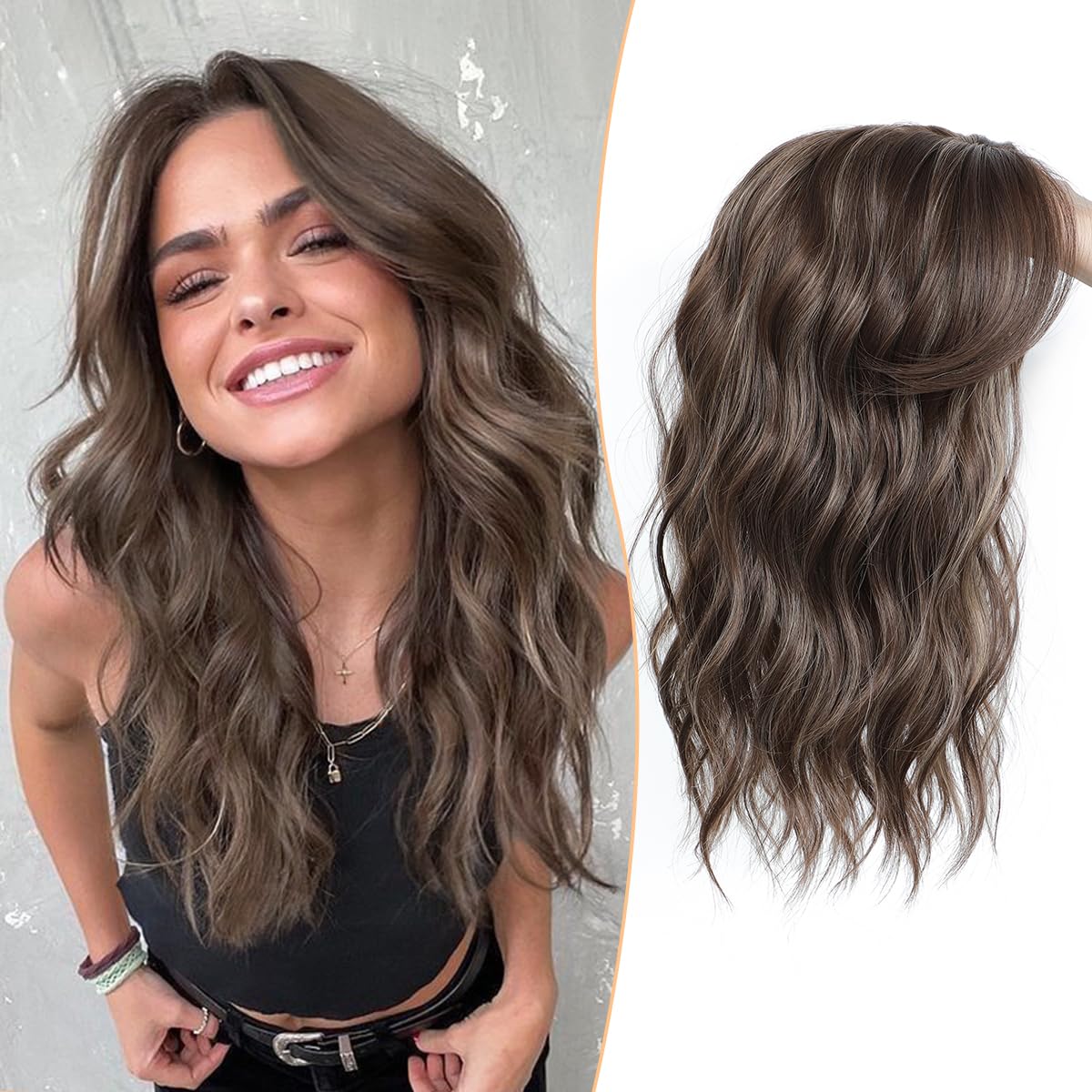 Viora Wavy Hair Topper | Seamless, Lightweight Volume Extension for Women 7