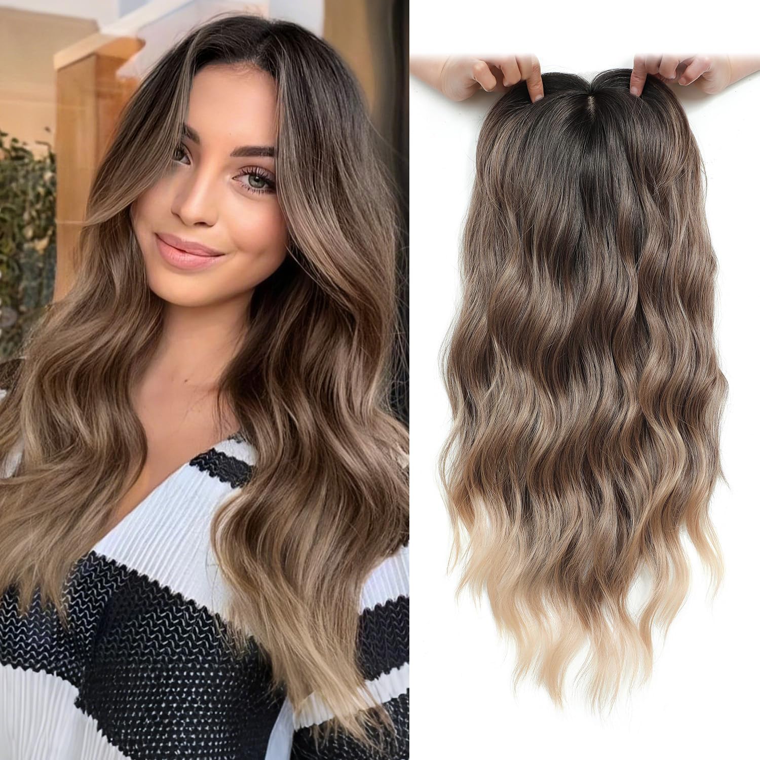 Viora Wavy Hair Topper | Seamless, Lightweight Volume Extension for Women 8