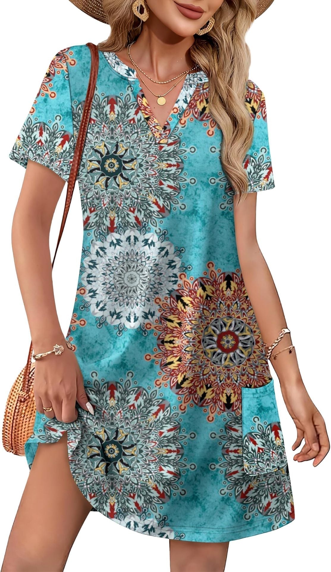 Viva Hawaiian Dress | Women's Casual Midi with Pockets, Lightweight Fabric 2