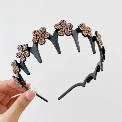 Viva Wavy Headband Set | Rhinestone Butterfly Design for Women 10