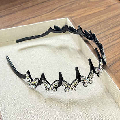 Viva Wavy Headband Set | Rhinestone Butterfly Design for Women 13