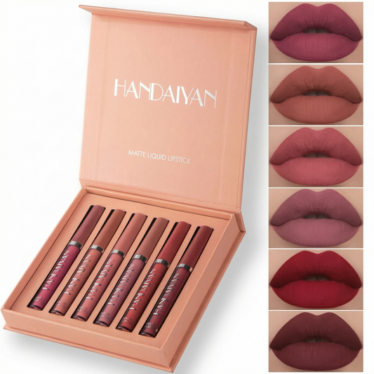 Vivid Velvet Lip Set | Long-Lasting Matte Lipstick Gift Set, 6 Shades 0