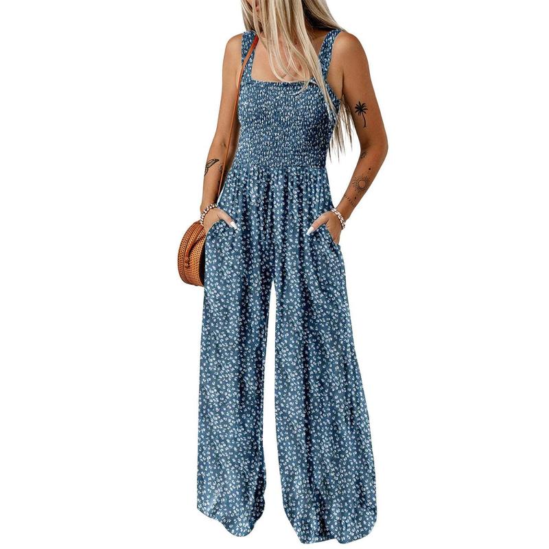 Wanda Floral Jumpsuit | Sleeveless, Elastic Waist, Wide-Leg 10