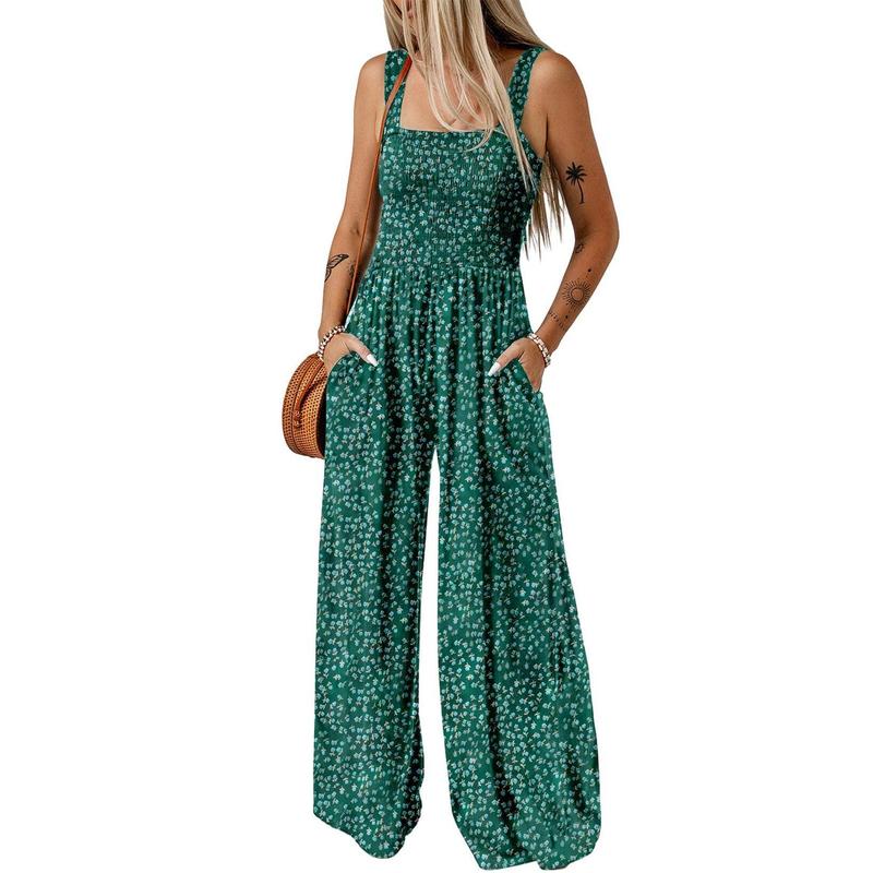Wanda Floral Jumpsuit | Sleeveless, Elastic Waist, Wide-Leg 11