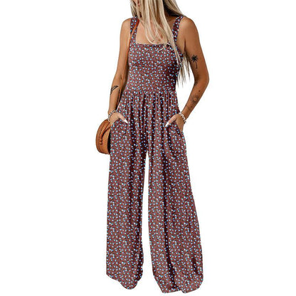 Wanda Floral Jumpsuit | Sleeveless, Elastic Waist, Wide-Leg 12
