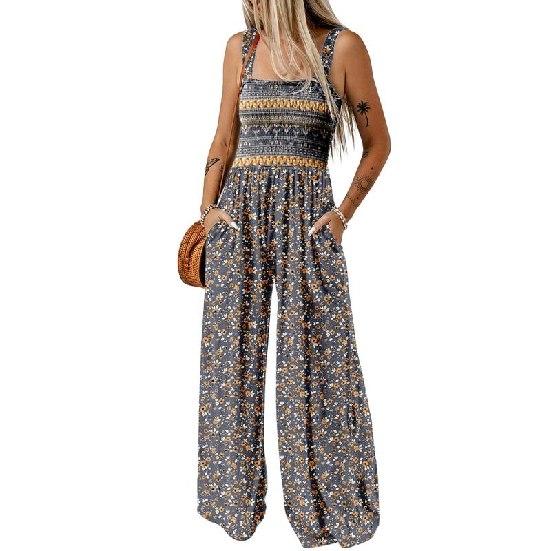 Wanda Floral Jumpsuit | Sleeveless, Elastic Waist, Wide-Leg 13