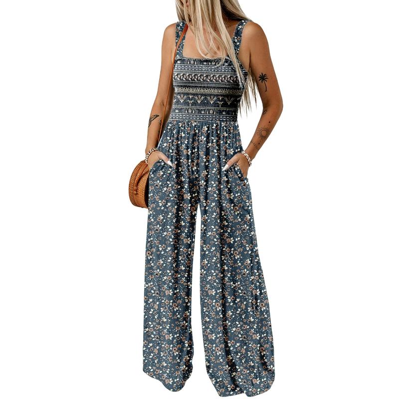Wanda Floral Jumpsuit | Sleeveless, Elastic Waist, Wide-Leg 14