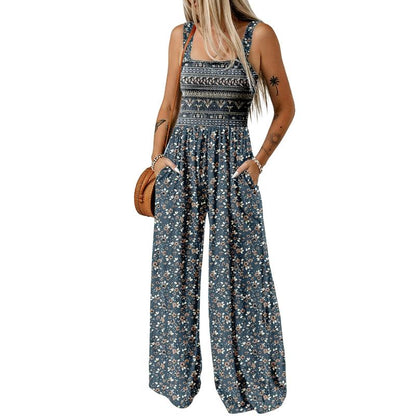 Wanda Floral Jumpsuit | Sleeveless, Elastic Waist, Wide-Leg 14