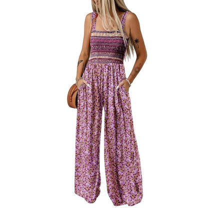Wanda Floral Jumpsuit | Sleeveless, Elastic Waist, Wide-Leg 18