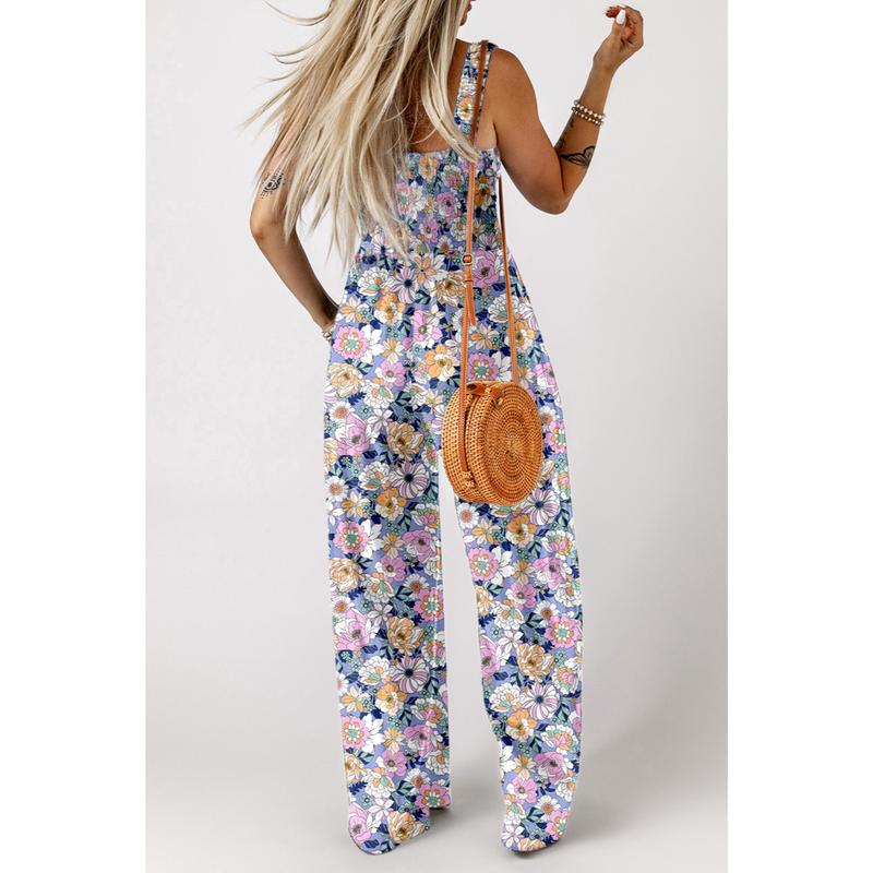 Wanda Floral Jumpsuit | Sleeveless, Elastic Waist, Wide-Leg 3