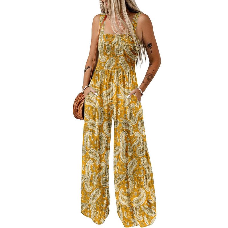 Wanda Floral Jumpsuit | Sleeveless, Elastic Waist, Wide-Leg 6