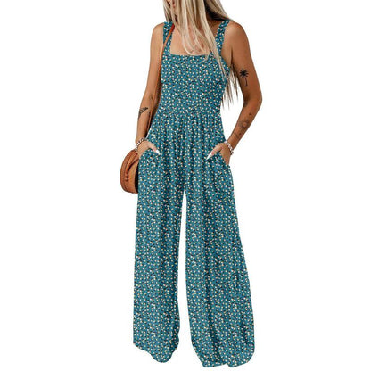 Wanda Floral Jumpsuit | Sleeveless, Elastic Waist, Wide-Leg 7