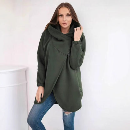 Wanda Plus Size Hoodie | Half-Zip, Asymmetrical Hem, Loose Fit 2