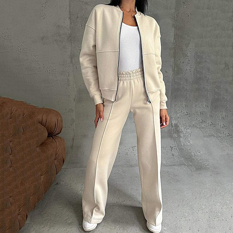 Wanda Relaxed Fit Set | Zippered Jacket & Wide-Leg Pants 4