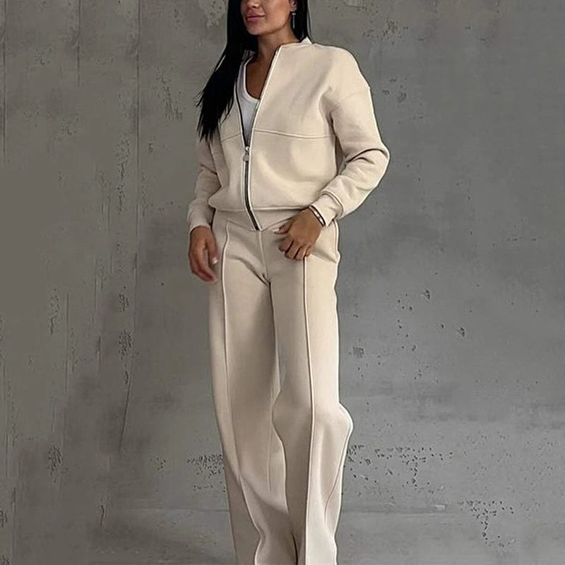 Wanda Relaxed Fit Set | Zippered Jacket & Wide-Leg Pants 5