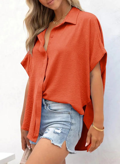 Wanda Women's Blouse | Oversized V-Neck, Soft Polyester 12