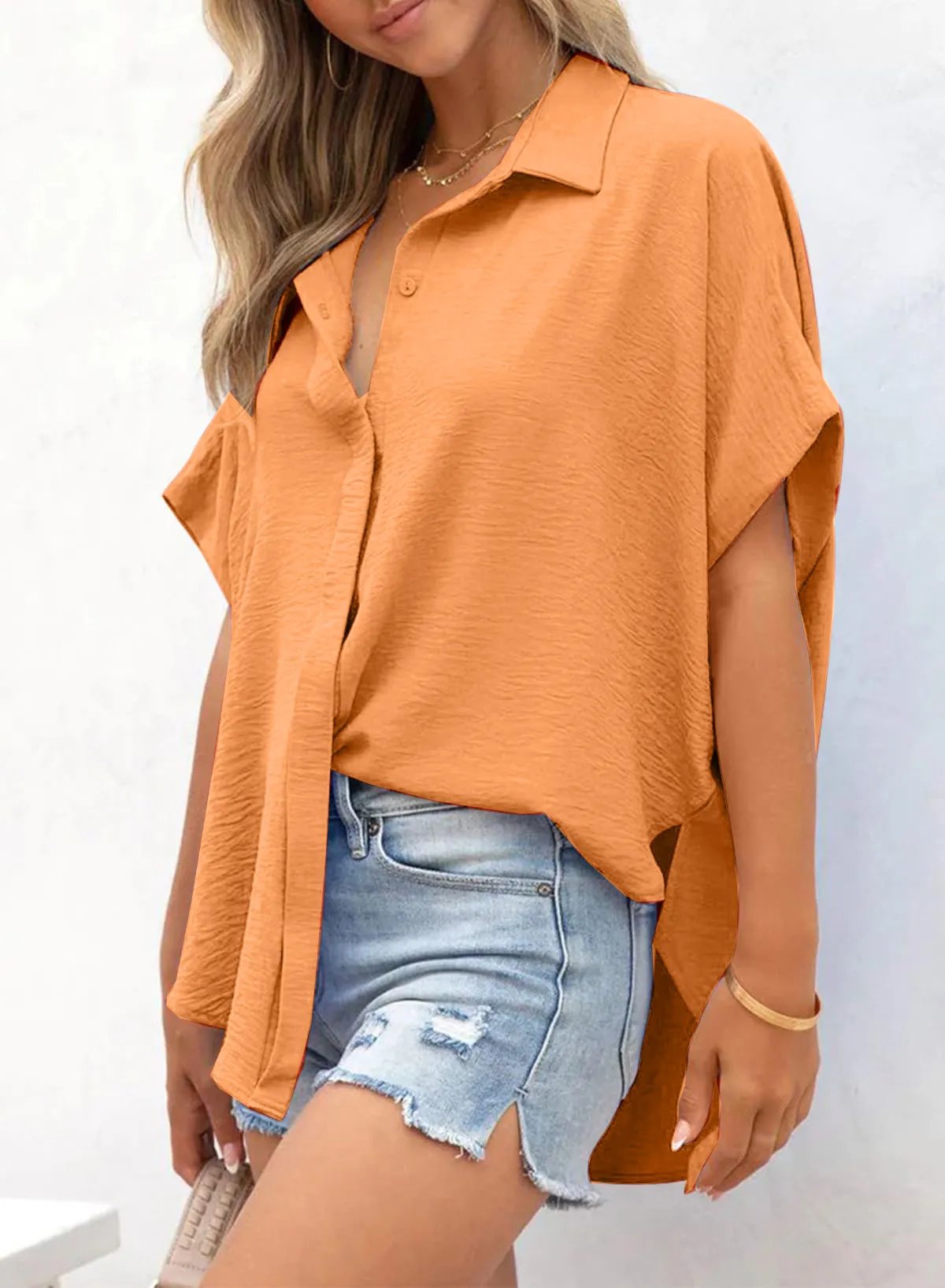 Wanda Women's Blouse | Oversized V-Neck, Soft Polyester 13