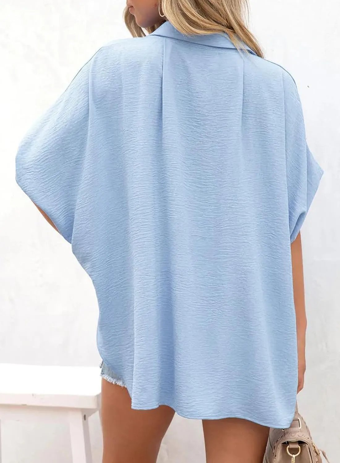 Wanda Women's Blouse | Oversized V-Neck, Soft Polyester 3