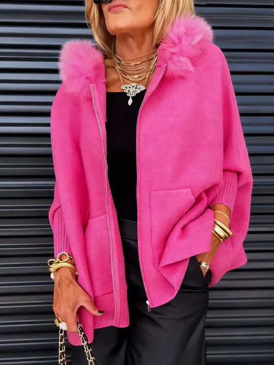 Wanda Women's Coat | Faux Fur Hood, Relaxed Fit Winter Outerwear 0