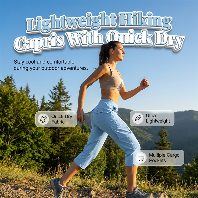Wanderlust Cargo Capris | Lightweight, Breathable 1