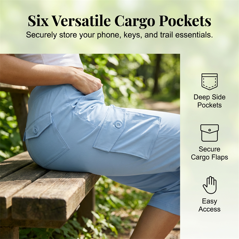 Wanderlust Cargo Capris | Lightweight, Breathable 3