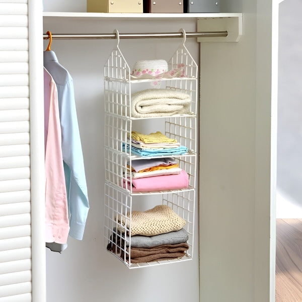 Wavero Closet Organizer | Space-Saving 5-Shelf Rack, Durable PP 2