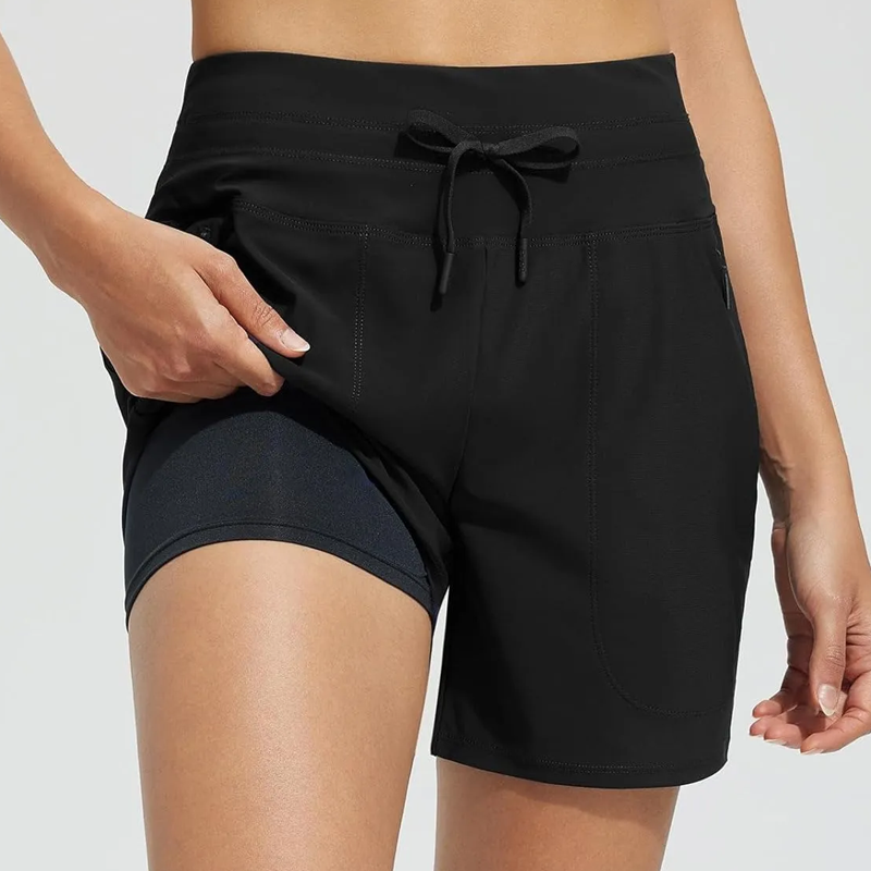Wavy Athletic Shorts | Quick-Drying, Built-in Boxer Liner, UPF 50+ 3