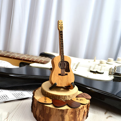Wavy Guitar Pick Box | Personalized Wooden Design 1