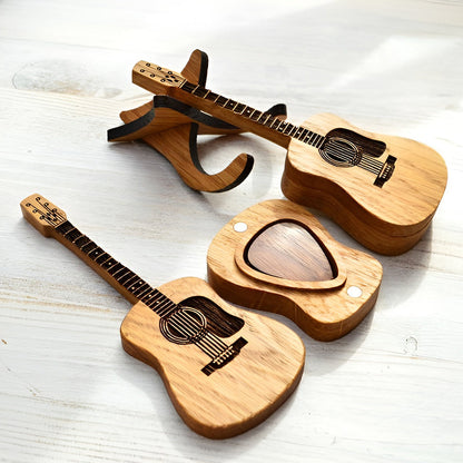 Wavy Guitar Pick Box | Personalized Wooden Design 2