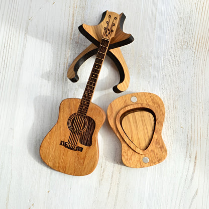 Wavy Guitar Pick Box | Personalized Wooden Design 3