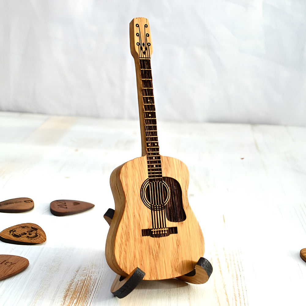 Wavy Guitar Pick Box | Personalized Wooden Design 7