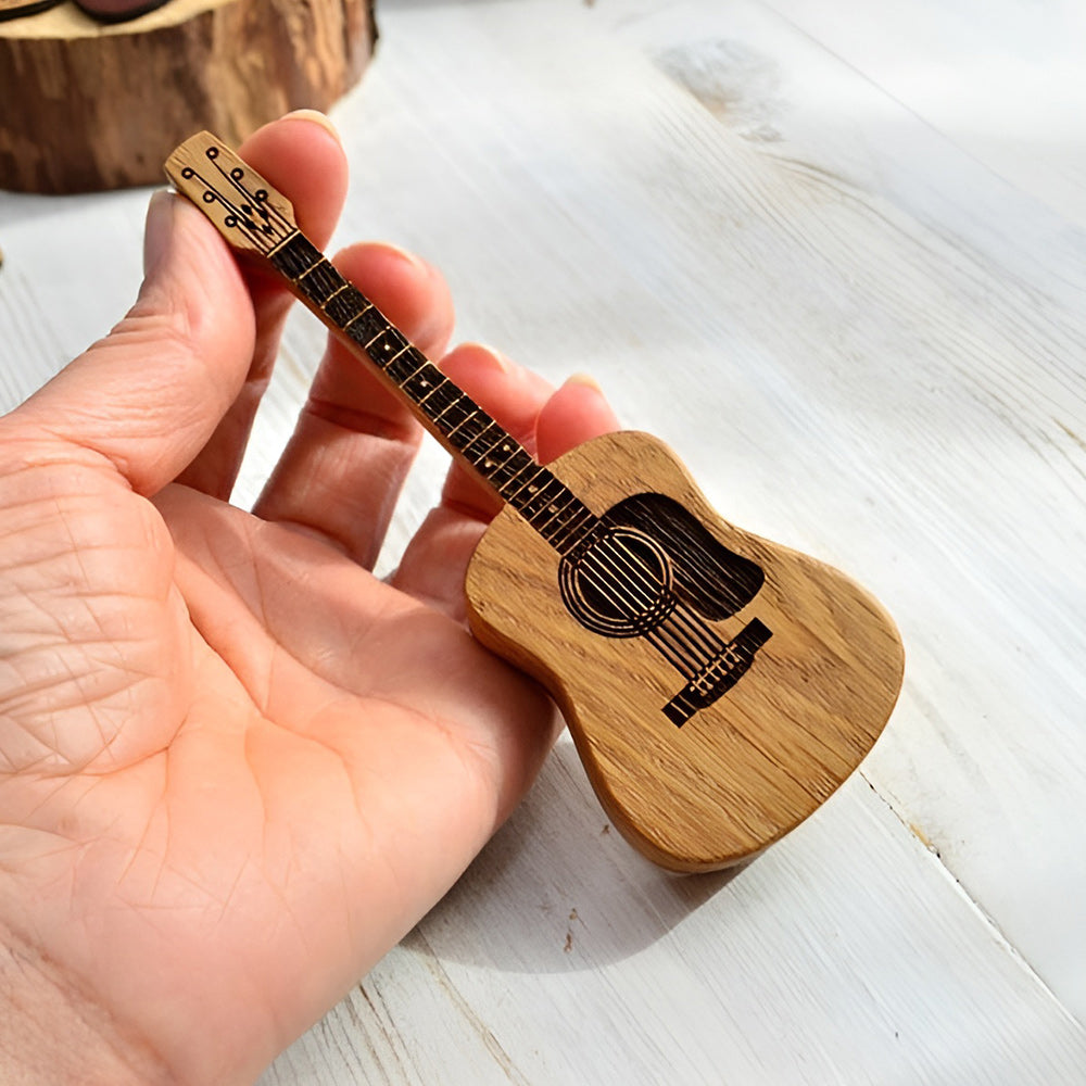 Wavy Guitar Pick Box | Personalized Wooden Design 8
