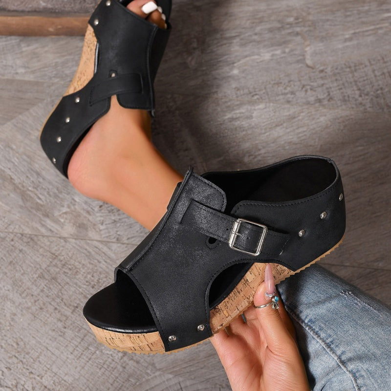 Wendy Wedge Sandals | Peep Toe, Comfortable Design 2