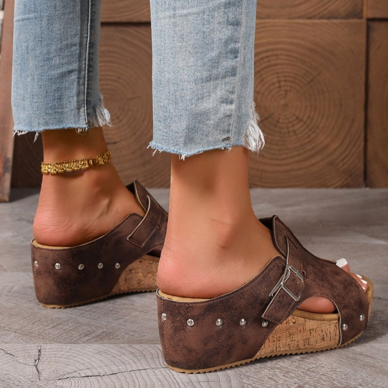 Wendy Wedge Sandals | Peep Toe, Comfortable Design 7