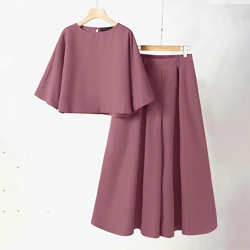 Wendy Women's Set | Comfortable Loungewear Two Piece Set with Loose-Fit T-Shirt and Wide-Leg Pants 9
