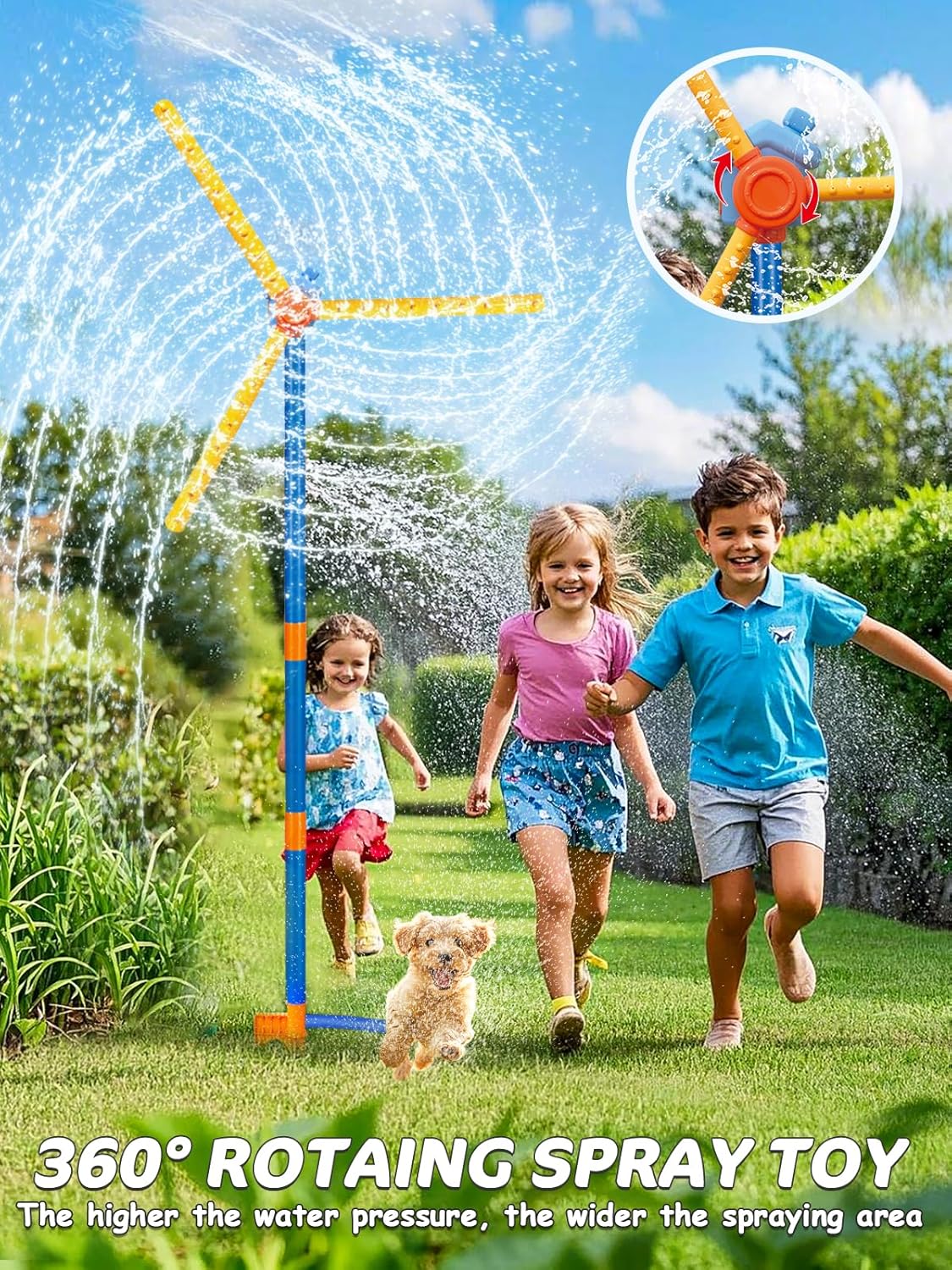 Whirlwind Lawn Sprinkler | 360° Rotating Water Dome, BPA-Free, Easy Setup 3