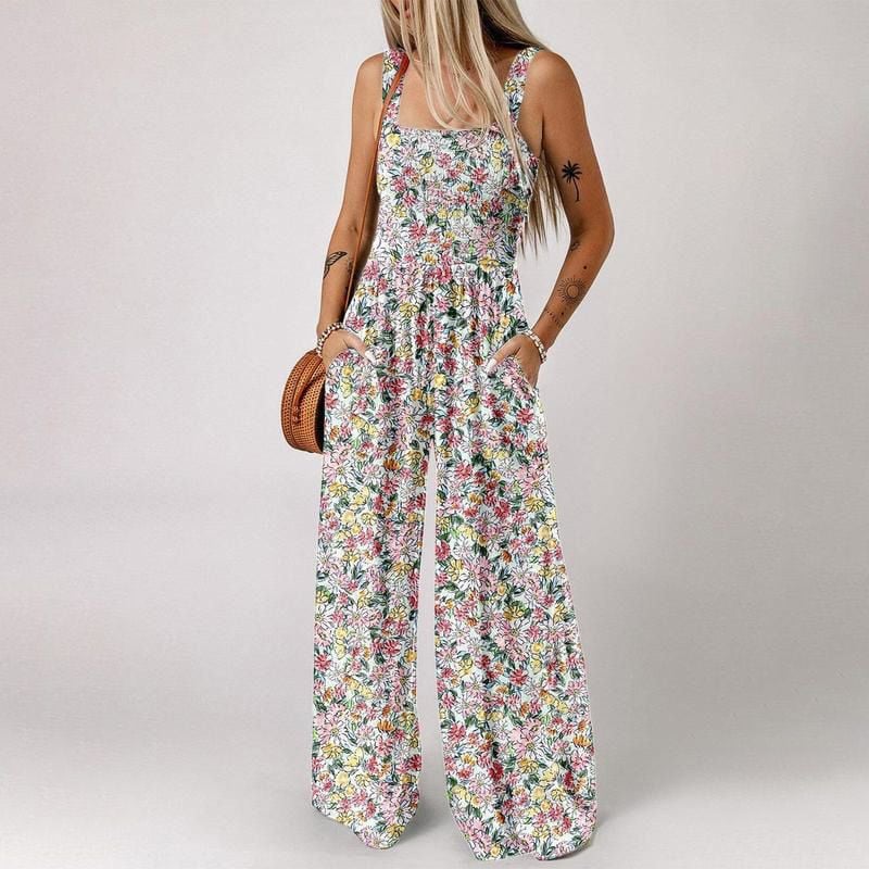Willa Floral Jumpsuit | Sleeveless, Elastic Waist, Comfortable Polyester 6