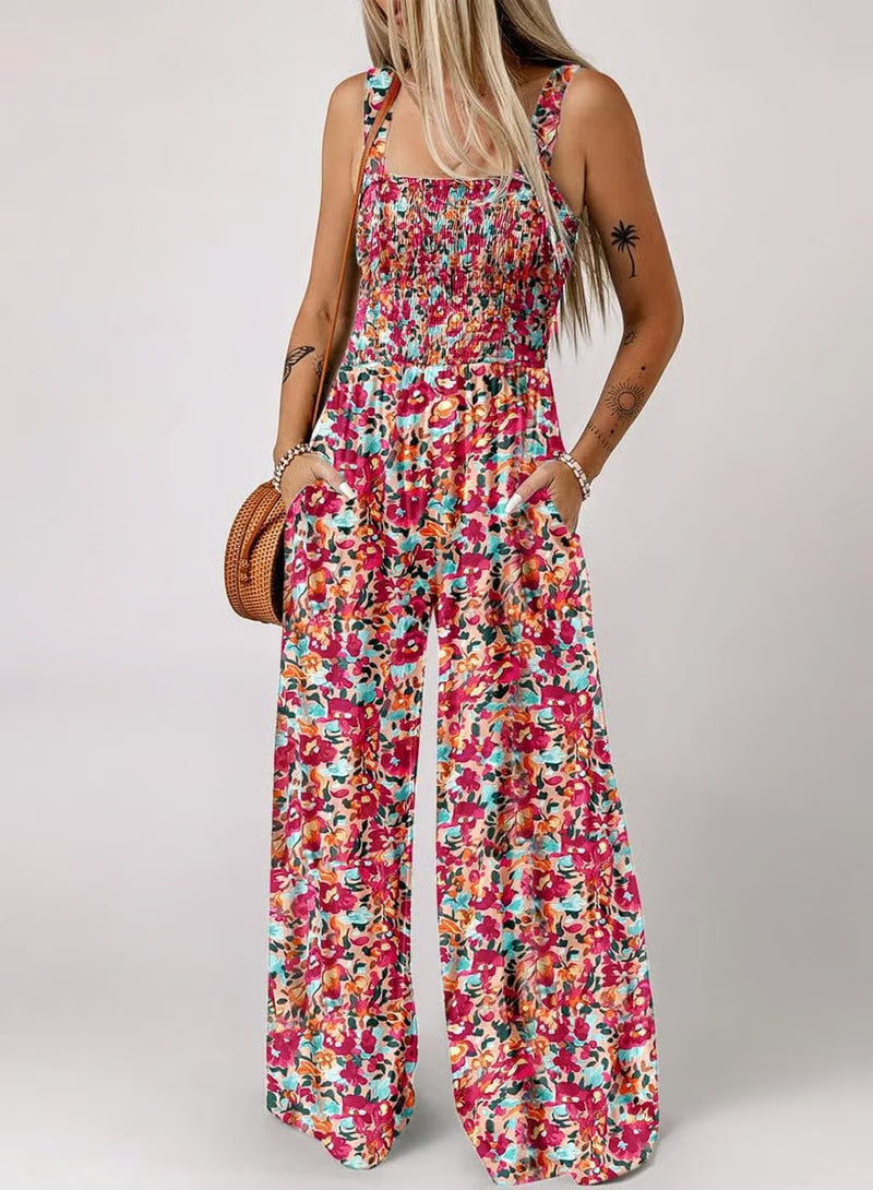 Willa Floral Jumpsuit | Sleeveless, Elastic Waist, Comfortable Polyester 9