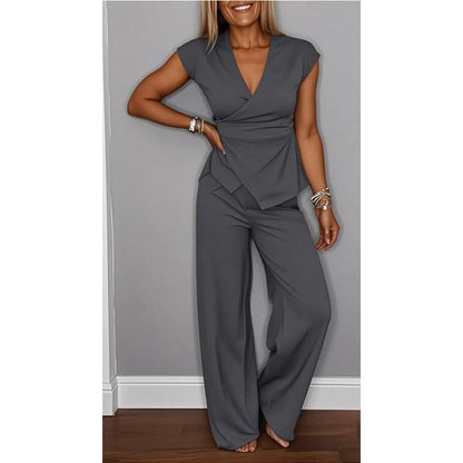 Wina Women's Outfit | V-Neck Top & Pants Set, Plus Size Clothing, Comfortable Fit 5
