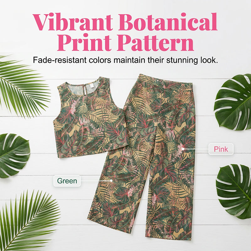 Wina Women's Two Piece Set | Breathable Sleeveless Top & Wide-Leg Pants 7