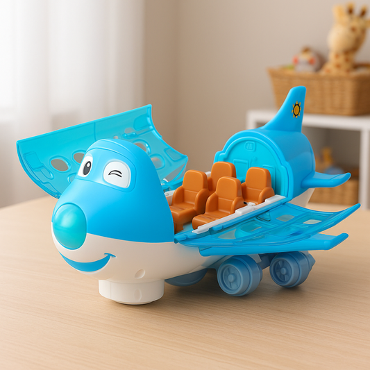 Wingo Electric Airplane Toy | Bright Lights, Smart Obstacle Avoidance, Includes 3 Figures 0
